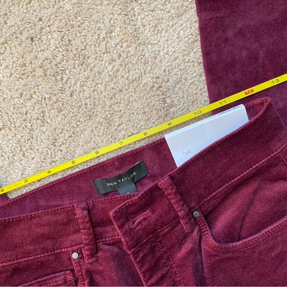 Mauve Garnet Velvet Skinny High Rise Jean Pant - Picture 5 of 10